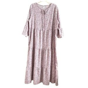 VIISHOW XL Floral Tiered Maxi Dress Boho Cottagecore Flowy Casual Spring Summer